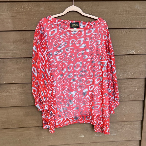 Bob Mackie flowy abstract black and red shirt size 2X - Picture 1 of 5